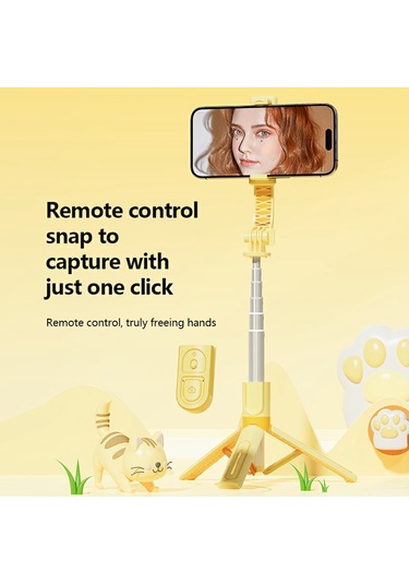 Kt02 A10 Karikatür Tripod Selfie Çubuğu Uzatılabilir Telefon Tripod Çift Işıklı Çekim Kiti Standı