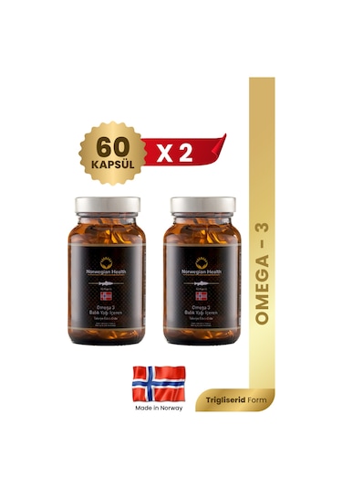 Norwegian Health Omega 3 1000 MG Somon&Morina Balık Yağı 2 x 60 Kapsül