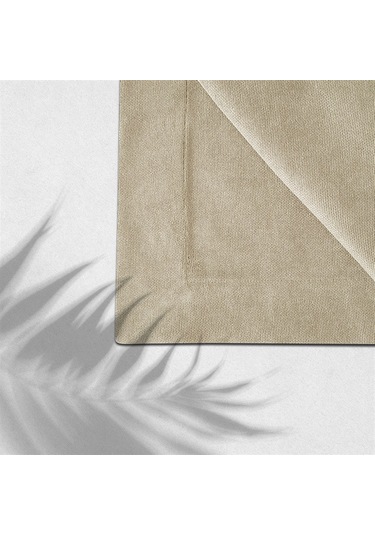 Kadife Dokulu Masa Örtüsü Krem-641