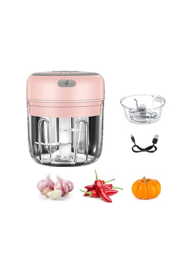Sebze, Et, Sarımsak, Soğan Ve Zencefil Salatası İçin Küçük Elektrikli Mutfak Doğrayıcı Usb 250ml Ve 100ml Diğer