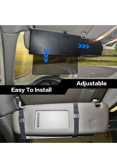 Boatshop1 1 Adet Siyah Ultra İnce Güneşlik Fermuarlı Kaydırma Uv Koruma Anti Parlama Pc Lens Güvenli Sürüş Modern Araba Aksesuarı