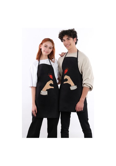 Beautiful İkili Paket Sıvı Geçirmez Su Geçirmez Mutfak Önlüğü Kalp