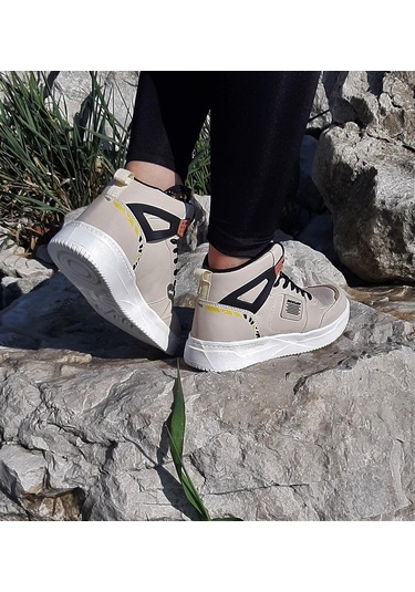 Dunlop 2243 Bej Renk Fuspetli Ortapedik Boğazlı Spor Ayakkabı AYKSAYAK-000504