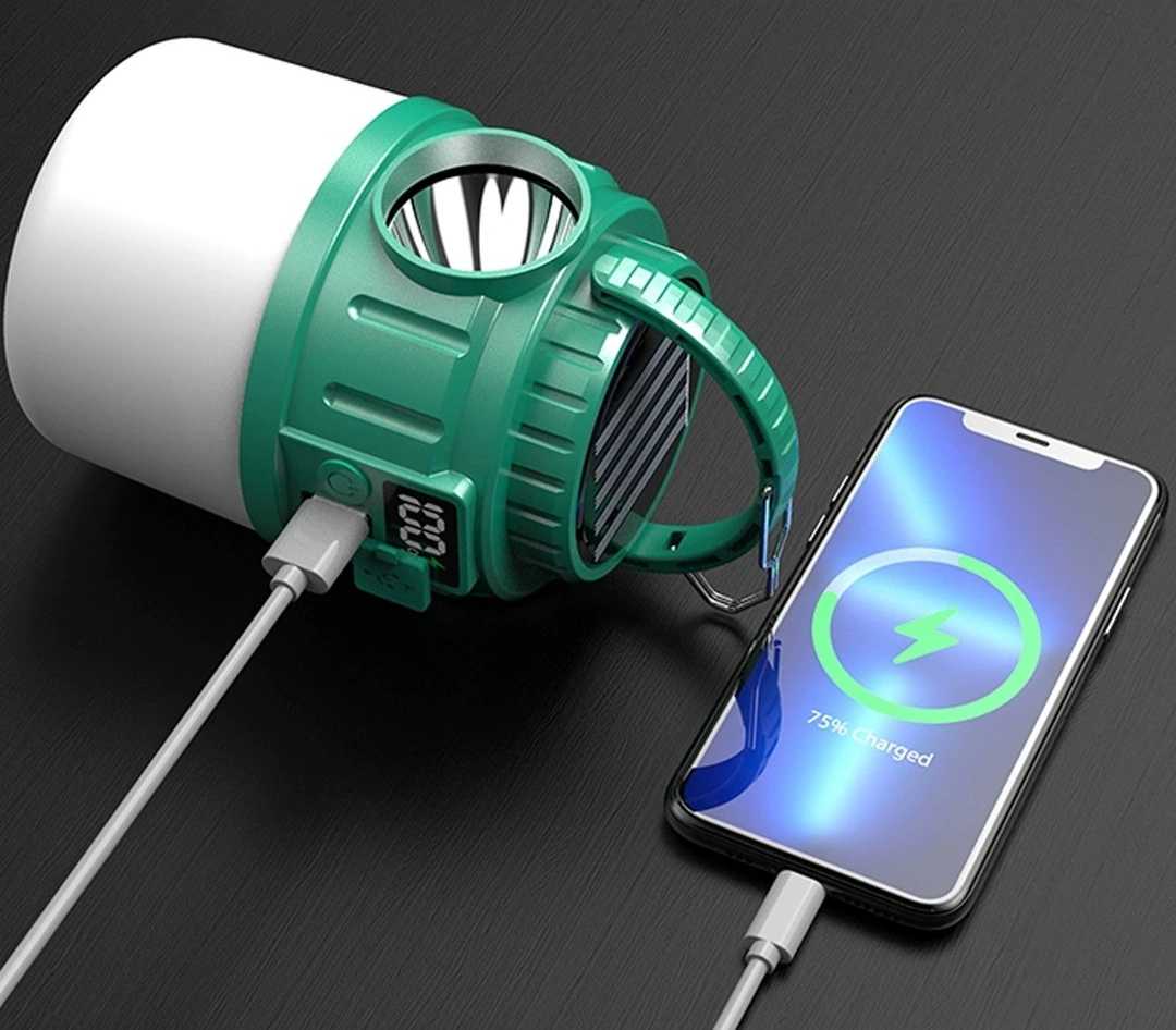 Powermaster V65-3 Solar Kamp Lambası Fener Kırmızı - Siyah