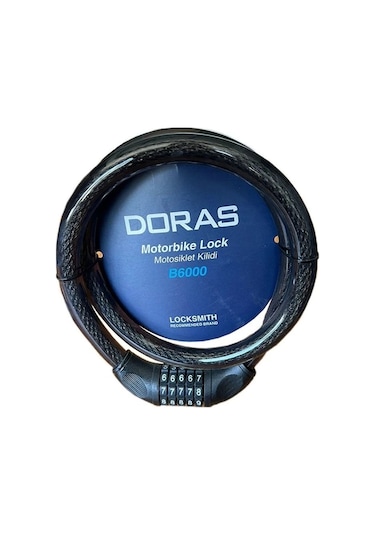 Doras B6000 Şifreli Bisiklet / Motorsiklet Kilidi Beyaz