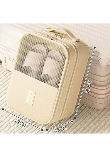 Pazly Suntek Seyahat Ayakkabı Çantası - El, Erkek, Kadın, Saplı, Haki Renk Haki