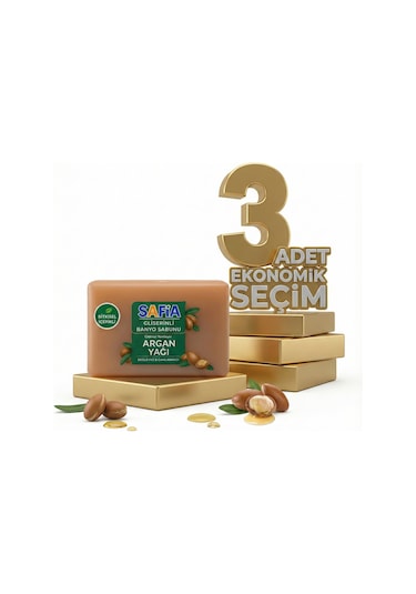 Safia Gliserinli Argan Yağlı Banyo Sabunu 3x150 Gr Argan Yağı