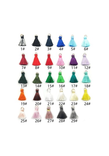 Suntek 100 Paket Polyester Püskül Karışık Renk Dıy Takı Yapımı Zarif W/yüzük