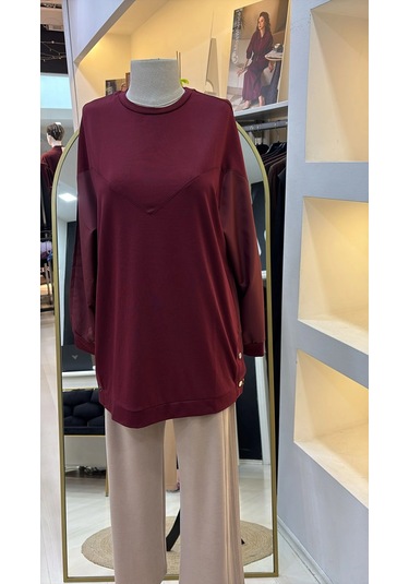 Qmash Penye Tunik Bordo 6193