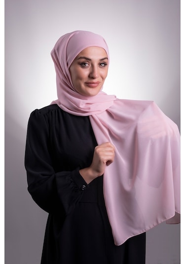Hürrem Bone Pudra Pratik Hazır Geçmeli Şal Şifon Boru Boneli 3001_06