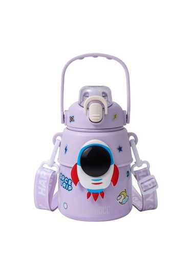 316 Paslanmaz Çelik Astronot Yalıtım Kupası Kış Çocuk Su Isıtıcısı 850ml L0oqvı Mor