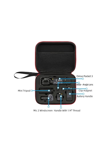Sones Djı Osmo Pocket 3 Saklama Çantası Cep Kamera El Çantası Siyah Kabuk Siyah İç