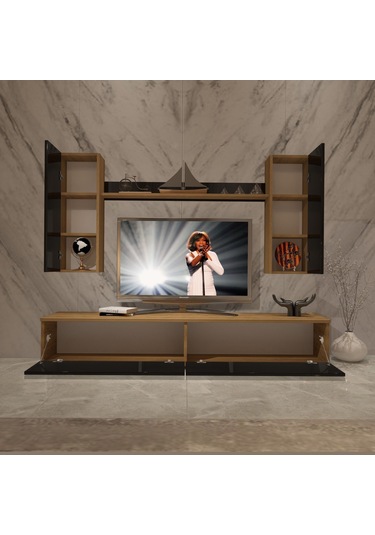 Decoraktiv Eko 7 Mdf Std Tv Ünitesi Tv Sehpası Pera - Siyah