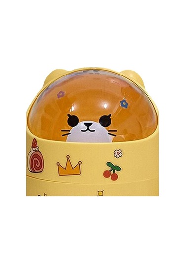 Pazly Suntek Sepeti Sarı Minik Mini Kutusu Konteyner Kalemlik Ev Çöp Ayı İy Sarı