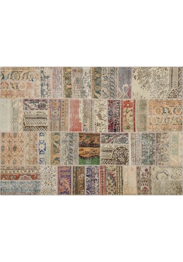 Sınırları Zorlayan El Yapımı Patchwork Halı 160x230 Cm - 6312