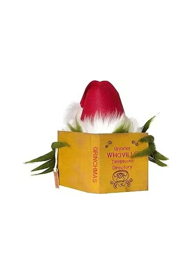 Noel Ağacı Tepesi Kareli Komik Grinch Peluş Bebek Dekorasyonu Noel Ağacı Süsü Tatil Hediyesi