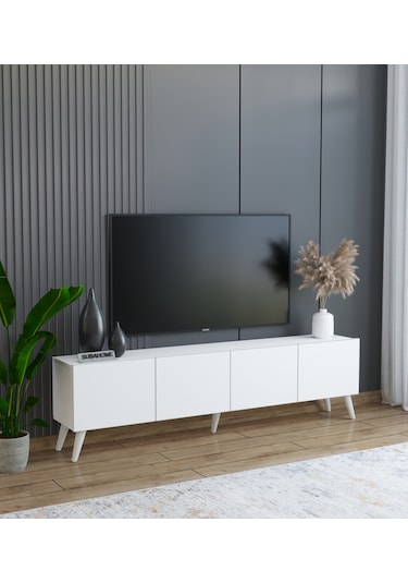 Beyaz 160 Cm Tv Ünitesi %100 Mdf - Modern Ve Şık Tasarım