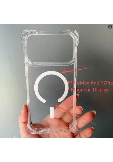 Chenkestoreone Transparan Manyetik Kablossuz Şarj Askılı Kolye İphone 17promax 17pro 17air 17 16 15 14 13 12 11 Kayıp Önleyici Kılıf