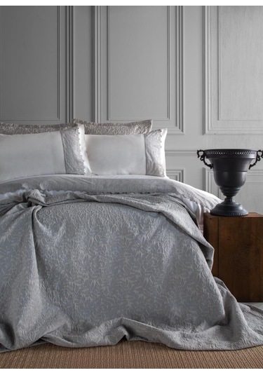 Apricitas Yatak Örtülü Nevresim Set Toledo Gri Çift Kişilik Gri