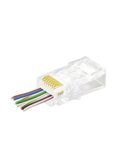 Cat6 Ez Rj45 Konnektör 100 Adet Paket - Şeffaf Apxrj45