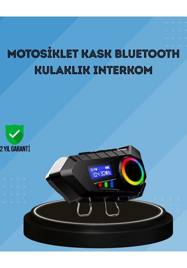 500mah Bataryalı Bluetooth 5.4 İnterkom Led Ekranlı Fm Destekli