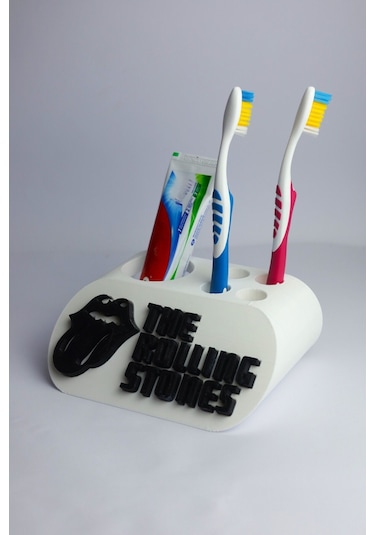The Rolling Stones - Dekoratif Diş Fırçalık Beyaz
