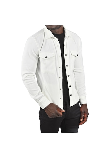Deepsea Erkek Beyaz Örme Kumaş Gömlek Yaka Cepli Çıtçıtlı Slim Fit Spor Ceket 2500558 False Beyaz Deepsea Erkek Beyaz Örme Kumaş Gömlek Yaka Cepli Çıtçıtlı Slim Fit Spor Ceket 2500558 False Beyaz
