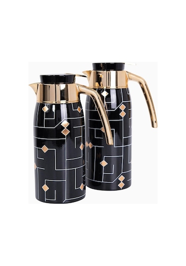 Roomours Koofi Coffee-tea Bundle Set 23 Parça Porselen Kahve Çay Takımı-çift Katmanlı Termos 0 - Siyah