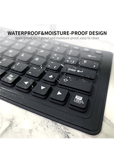 Geeksen 84 Tuşlu Usb Bağlantılı Su Geçirmez Katlanabilir Silikon Klavye - İspanyolca Siyah