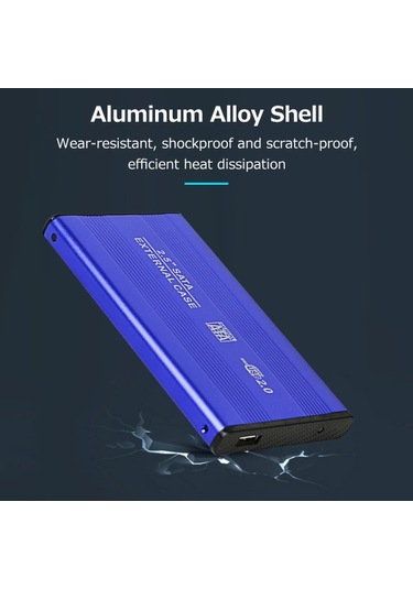 Usb2.0 Taşınabilir Sabit Disk Kutusu 2,5 İnç Harici Sata Hdd Muhafazası Usb2.0 Alüminyum Alaşımlı Kabuk 2,5 İnç Sata Hdd/ssd İçin Kırmızı