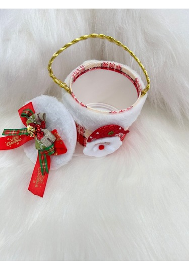 Yılbaşı Ağaç Süsü Süslü Süpriz Kutusu Silindir Modeli 12x10 Cm