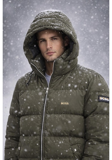 Hugo Boss Erkek Kışlık Mont Yeşil