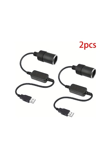 2 Adet Siyah 5v'ten 12v'a 12v Usb 5.0 Araba Adaptörü Kablosu, Pd Ve Qc3.0 İle Hızlı Şarj Çoklu Cihaz Dönüştürücü, Dayanıklı Mat Bitiş, Akıllı Telefonlar, Tabletler Ve Daha Fazlası İçin Kolay Kurulum - Pil Gereklidir, Araba Elektronik Aksesuarları