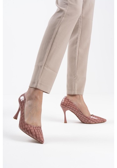 Harper Kadın Somon Kroko Rugan Stiletto Somon
