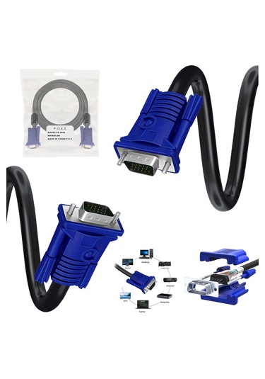 Vga Kablo 3+6 15pin E/e Filtreli 3mt Pk-6866 3 M