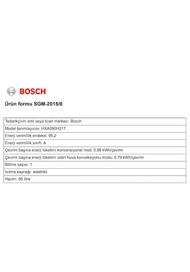 Bosch HXA090H21T 66 LT Ocaklı Fırın
