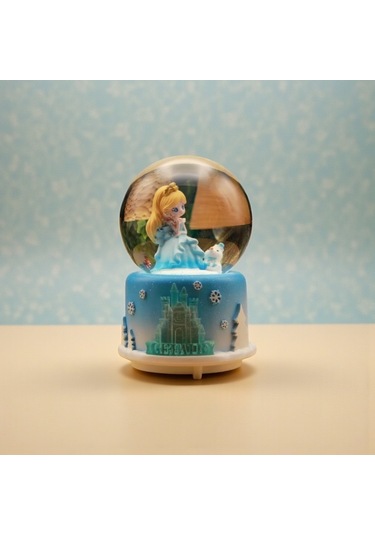 Frozen Temal Büyük Boy Püskürtmeli Müzikli Işıklı Kar Küresi