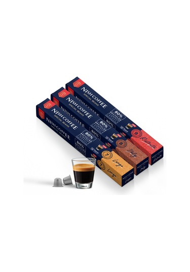 Nish Coffee Nespresso Uyumlu Kapsül Kahve 3'lü Set Lungo,ıtaly,risteretto -30 Adet Kapsül Kahve