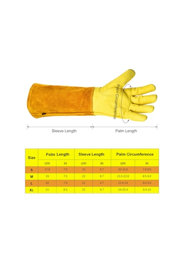 Yaleker Bahçe Çalışmaları İçin Deri Eldiven, Taban Kaymazlı, Uzun Kollü, Kahverengi, S Beden - Bahçe Bakımı Ve Çiçek Aşısı İçin Dayanıklı Eldivenler