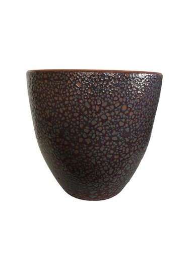 Özel Yapım Bordo Renk Sırlı Toprak Saksı 29 29 Cm