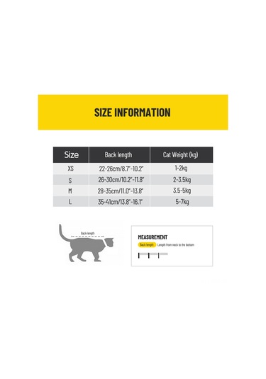 Springsun Kedi Ameliyat Sonrası İyileşme Yeleği - Yara Koruma Ve Yalama Önleyici, Sarı, Xs Boy