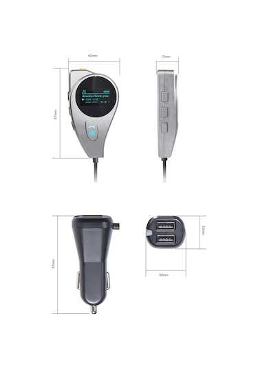 Suntek Bluetooth Mp3 Çalar Çift Usb Ahizesiz Arama Stereo Ses