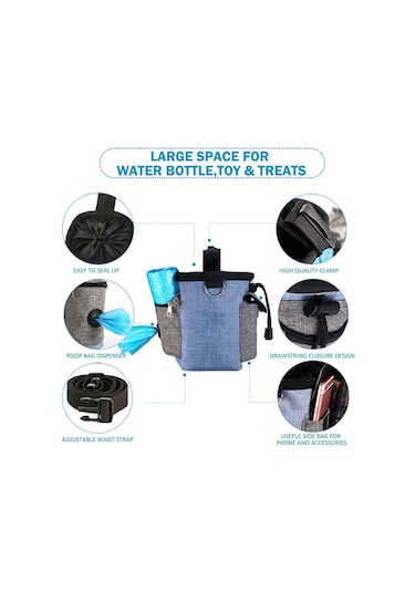 Köpek Eğitim Çantası Gezisi Yiyecek Aperatifleri Çöp Torbası Köpek Gezisi Eğitimi Bel Çantası Pet Eğitim Çantası, Özellikler: Bel Çantası + Katlanır Kase