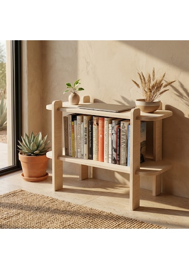 Dulgera Modern Minimalist 2 Raflı Ahşap Raf
