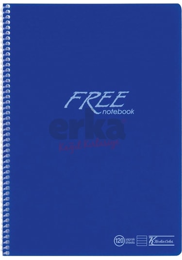 Keskin Color Free - A4 120 Yaprak Çizgili Defter Spiralli Pp Kapa