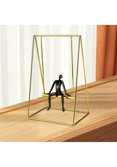 Suntek Salıncak Figürü Reçine Heykelcik Oturma Odası Soyut 24,5cmx37cm
