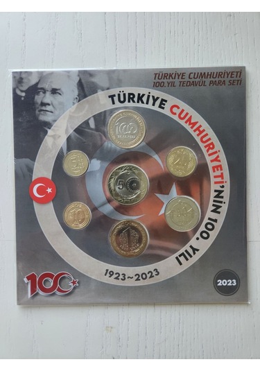 Cumhuriyetin 100.yılı Tedavül Seti 2023 Set. Tedavül Hatıra Para Seti