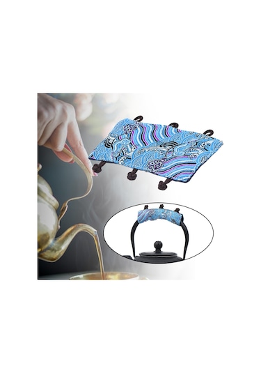 Homyl Çaydanlık Kolu Mat Kumaş Eldiven Kamp Seyahat Için Mavi Mavi Diğer