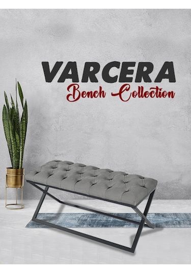 Varcera Gri Chester Model Kapitoneli Puf&bench&koltuk&oturma Bankı&teddy Puff&yatak Odası Takımı Önü&ucu