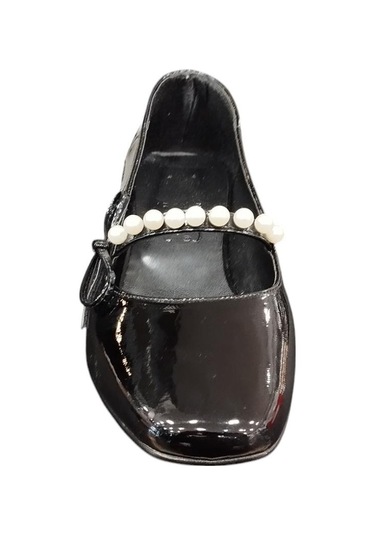 Ventes Yuvarlak Burun 3 Cm Kalın Topuk İnci Tokalı Kadın Topuklu Ayakkabı Siyah